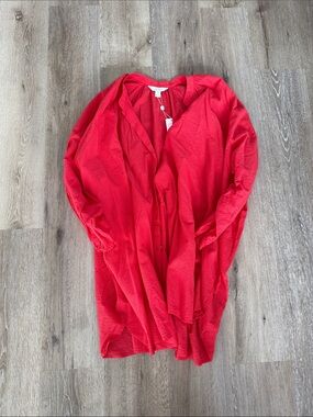 Lilly Pulitzer Red Sheer Swim Coverup Kimono